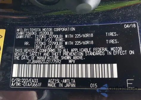 2018 Lexus Nx 300 z USA, uszkodzony, nr VIN JTJBARBZ0J2177592